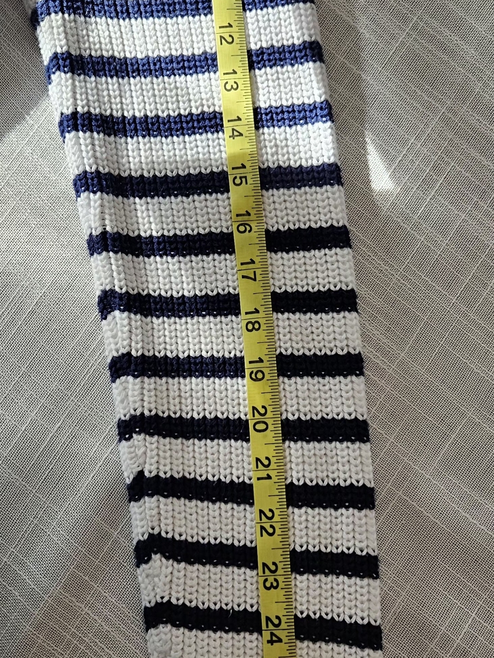 J. Crew White & Navy Striped Cowl-Neck Button-Shoulder Sweater - Picture 9 of 12